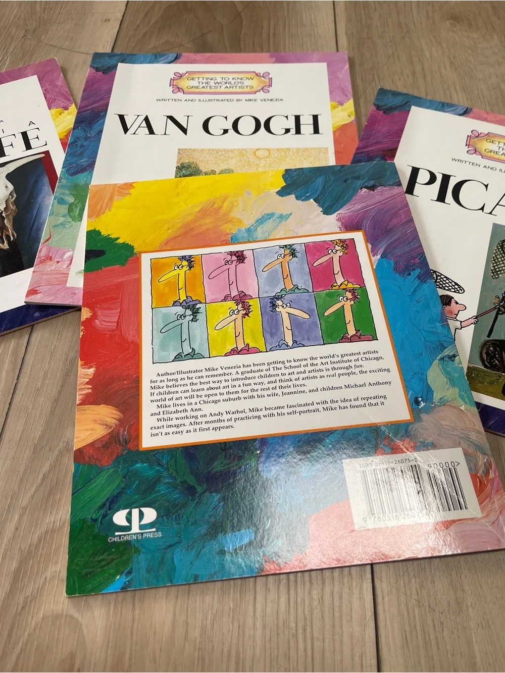 Set of 4 Kids Art Classics Picture Books - Van Gogh & Picasso, O’Keeffe & Warhol